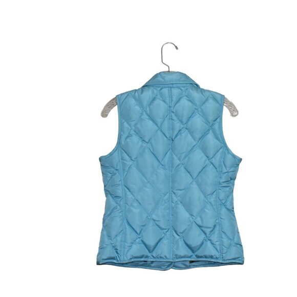 Talbots Button Up Quilted Puffer Vest Turquoise Size P - Picture 2 of 11